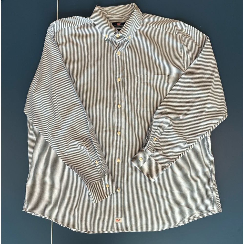 Vineyard Vines Blue Striped Casual Button Down Shirt